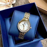  Shop Authentic Swarovski Lovely Crystals Mother of Pearl Dial Rose Gold Steel Strap Watch for Women - 5261496 - Luxxuri