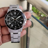 Shop Authentic Fossil Grant Sport Chronograph Black Dial Silver Steel Strap Watch for Men - FS5236 - Luxxuri
