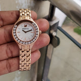  Shop Authentic Swarovski Lovely Crystals Mother of Pearl Dial Rose Gold Steel Strap Watch for Women - 5261496 - Luxxuri