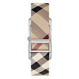  Shop Authentic Burberry The Pioneer Silver Dial Haymarket Beige Leather Strap Watch for Women - BU9406 - Luxxuri