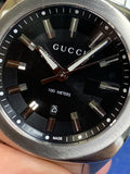  Shop Authentic Gucci GG2570 Quartz Black Dial Silver Steel Strap Watch For Men - YA142401 - Luxxuri