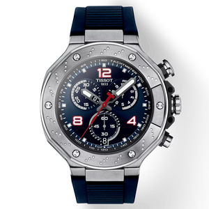Tissot T Race Moto GP Limited Edition Chronograph Blue Dial Blue Rubber Strap Watch for Men - T141.417.17.047.00