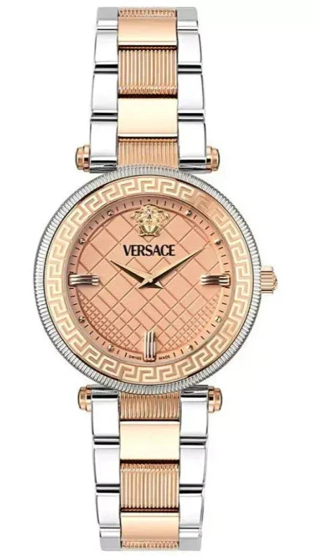  Shop Authentic Versace Reve Analog Rose Gold Dial Two Tone Steel Strap Watch for Women - VE8B00424 - Luxxuri