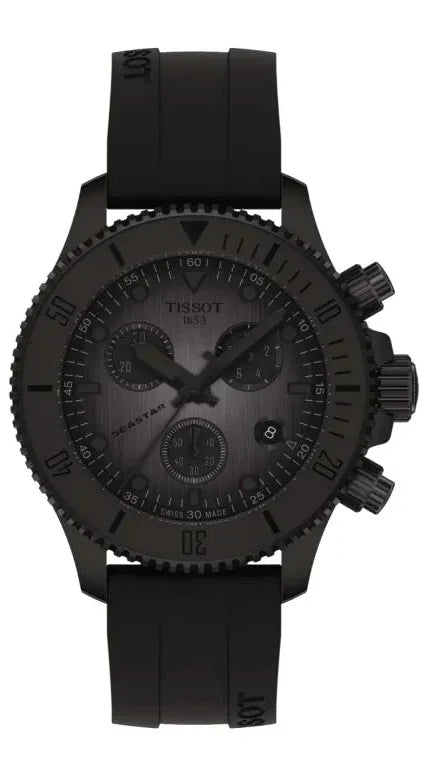 Tissot Seastar 1000 Chronograph Black Dial Black Rubber Strap Watch for Men - T120.217.37.061.00