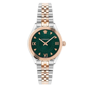  Shop Authentic Versace Hellenyium Quartz Green Dial Two Tone Steel Strap Watch for Women - VE2S00422 - Luxxuri
