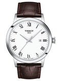 Tissot T Classic Dream Quartz White Dial Brown Leather Strap Watch for Men - T129.410.16.013.00
