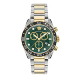  Shop Authentic Versace Greca Dome Chronograph Green Dial Two Tone Steel Strap Watch for Men - VE6K00423 - Luxxuri