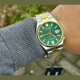 Citizen Tsuyosa 60 Automatic Green Dial Two Tone Steel Strap Watch for Men - NK0024-54X