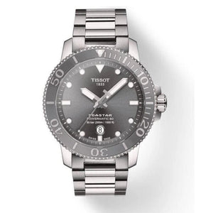 Tissot Seastar 1000 Powermatic 80 Grey Dial Silver Steel Strap Watch for Men - T120.407.11.081.01