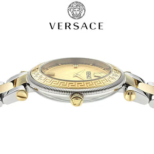  Shop Authentic Versace Reve Analog Gold Dial Two Tone Steel Strap Watch for Women - VE8B00324 - Luxxuri