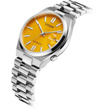Citizen Tsuyosa Automatic Yellow Dial Silver Steel Strap Watch for Men - NJ0150-56Z