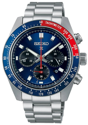  Shop Authentic Seiko Prospex Speedtimer Solar Chronograph Blue Dial Silver Steel Strap Watch for Men - SSC913 - Luxxuri