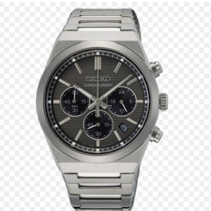 Seiko Conceptual Chronograph Grey Dial Silver Steel Strap Watch for Men - SSB455P1
