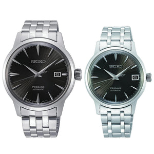Seiko Presage Cocktail Time Automatic Black Dial Silver Steel Strap Watch for Men - SRPE17J1