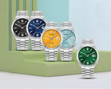 Citizen Tsuyosa Automatic Yellow Dial Silver Steel Strap Watch for Men - NJ0150-56Z