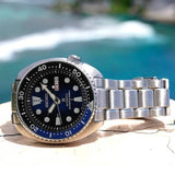  Shop Authentic Seiko Prospex Deep Blue Batman Turtle Diver's Automatic Blue Dial Silver Steel Strap Watch for Men - SRPC25J1 - Luxxuri