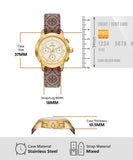 Tory Burch The Tory Chronograph White Dial Maroon Jacquard Strap Watch for Women - TBW1051