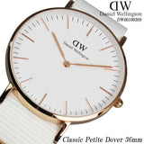  Shop Authentic Daniel Wellington Classic Dover White Dial White Nylon Strap Watch For Women - DW00100309 - Luxxuri