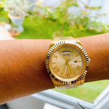  Shop Authentic Guess Connoisseur Gold Dial Gold Steel Strap Watch for Men - GW0265G2 - Luxxuri