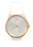  Shop Authentic Calvin Klein Accent White Dial White Leather Strap Watch for Women - K2Y2Y6K6 - Luxxuri