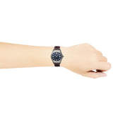  Shop Authentic Versace Greca Time Quartz Blue Dial Brown Leather Strap Watch For Men - VE3K00122 - Luxxuri
