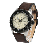  Shop Authentic Fossil Dillinger Chronograph White Dial Brown Leather Strap Watch for Men - FS5674 - Luxxuri