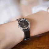  Shop Authentic Calvin Klein Minimal Black Dial Black Leather Strap Watch for Women - K3M231C4 - Luxxuri