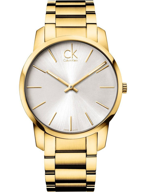  Shop Authentic Calvin Klein City Silver Dial Gold Steel Strap Watch for Men - K2G21546 - Luxxuri