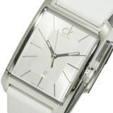  Shop Authentic Calvin Klein Window White Dial White Leather Strap Watch for Women - K2M23120 - Luxxuri