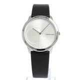  Shop Authentic Calvin Klein Minimal Silver Dial Black Leather Strap Watch for Men - K3M211CY - Luxxuri