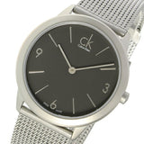  Shop Authentic Calvin Klein Minimal Grey Dial Silver Mesh Bracelet Watch for Men - K3M52154 - Luxxuri