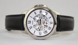  Shop Authentic Fossil Grant Automatic Skeleton White Dial Black Leather Strap Watch for Men - ME3101 - Luxxuri