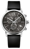  Shop Authentic Calvin Klein Post Minimal Chronograph Black Dial Black Leather Strap Watch for Men - K7627107 - Luxxuri