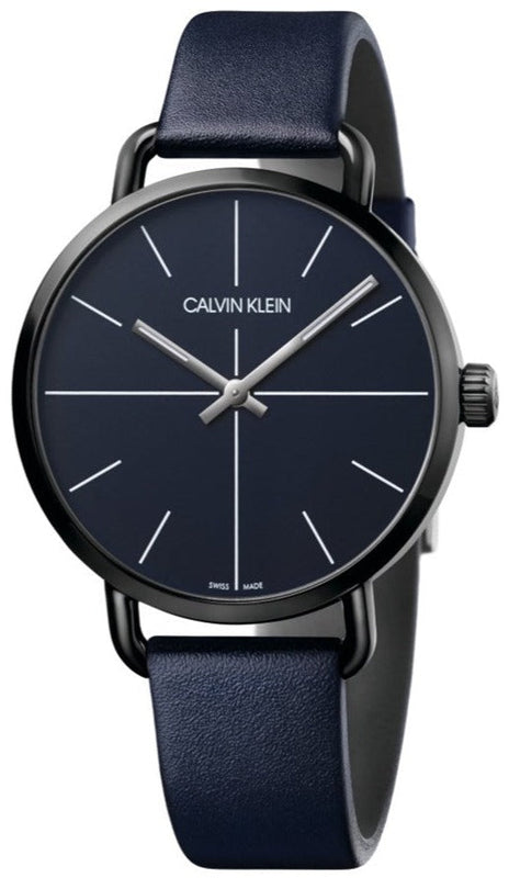  Shop Authentic Calvin Klein Even Blue Dial Blue Leather Strap Watch for Men - K7B214VN - Luxxuri
