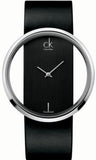  Shop Authentic Calvin Klein Glam Transparent Dial Black Leather Strap Watch for Women - K9423107 - Luxxuri