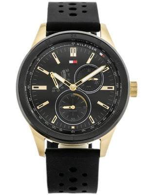  Shop Authentic Tommy Hilfiger Austin Black Dial Black Rubber Strap Watch for Men - 1791636 - Luxxuri