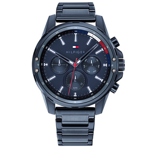 Shop Authentic Tommy Hilfiger Mason Blue Dial Blue Steel Strap Watch for Men - 1791789 - Luxxuri