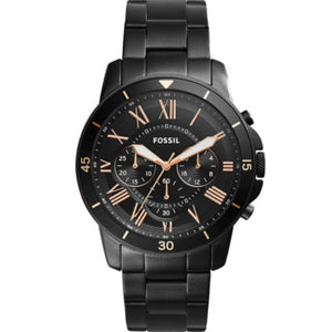  Shop Authentic Fossil Grant Sport Chronograph Black Dial Black Steel Strap Watch for Men - FS5374 - Luxxuri