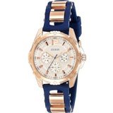  Shop Authentic Guess Interpid White & Rose Gold Dial Blue Silicone Strap Watch For Women - W0325L8 - Luxxuri