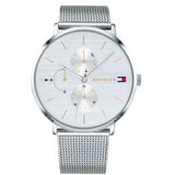  Shop Authentic Tommy Hilfiger Jenna Quartz Silver Dial Silver Mesh Bracelet Watch For Women - 1781942 - Luxxuri