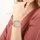  Shop Authentic Michael Kors Ritz Chronograph Rose Gold Dial Rose Gold Steel Strap Watch for Women - MK6357 - Luxxuri