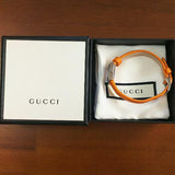  Shop Authentic Gucci G-Frame Square Mother of Pearl Orange Dial Orange Leather Strap Watch For Women - YA128532 - Luxxuri
