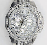  Shop Authentic Bulova Crystal Collection Pave Silver Dial with Crystals Silver Steel Strap Watch for Men - 96C134 - Luxxuri