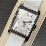  Shop Authentic Calvin Klein Window White Dial White Leather Strap Watch for Women - K2M23120 - Luxxuri