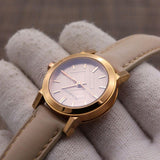  Shop Authentic Burberry The City Gold Dial Beige Leather Strap Watch for Women - BU9210 - Luxxuri