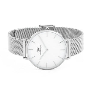  Shop Authentic Daniel Wellington Petite Sterling Quartz White Dial Silver Mesh Bracelet Watch For Men - DW00100306 - Luxxuri