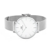  Shop Authentic Daniel Wellington Petite Sterling Quartz White Dial Silver Mesh Bracelet Watch For Men - DW00100306 - Luxxuri