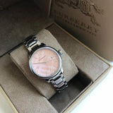  Shop Authentic Burberry The Classic Pink Dial Silver Steel Strap Watch for Women - BU10111 - Luxxuri