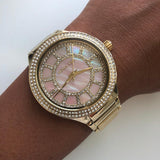  Shop Authentic Michael Kors Kerry Mother of Pearl Dial Gold Steel Strap Watch for Women - MK3396 - Luxxuri
