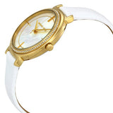  Shop Authentic Michael Kors Cinthia Mother of Pearl Dial White Leather Strap Watch for Women - MK2662 - Luxxuri